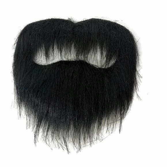 Other - Black Faux Facial Hair Mustache Beard Adhesive Backing